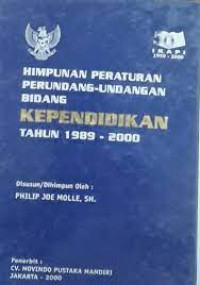 Image of Himpunan peraturan perundang-undangan bidang kependidikan tahun 1989 - 2000